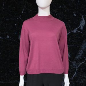 Raspberry High Neck Thin Smart Jumper