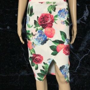 Missi London White Floral Wrap Skirt Size 12