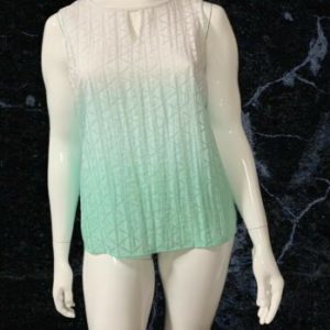 Yest White/Green Ombre Vest Top Size 14