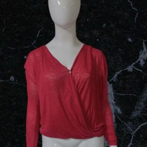 Twisted Muse Chianti Wrap Long Sleeve Blouse Size S ( UK 14/16)