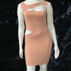 Indulgence Nude Cut Out Bodycon Dress Size S/M ( Fits up to 14)