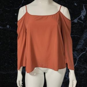 Vero Moda Terracotta Cold Shoulder Blouse Size XL