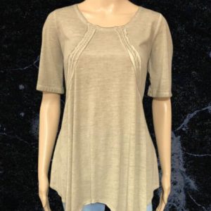 Yest Brown Scoop Neck Short Sleeved Size 12