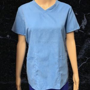 Light Blue V Neck Tunic With Large Pockets Size S ( Uk 8)