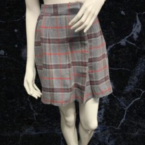 Shein Curve Grey Checked Short Skirt