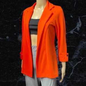 Quiz Orange Scuba 3/4 Sleeve Blazer