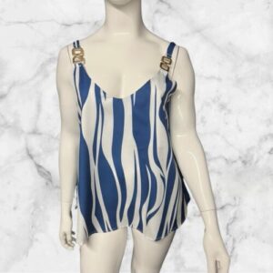 Blue/White Vest Top Size XL ( Uk 16 )
