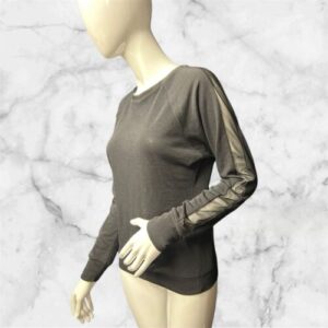 Rocco Fashion Black Sweatshirt with Mesh Sleeve Detail Size 12