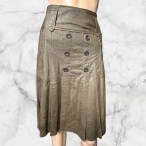Arc-En-Ciel Brown Leather Knee Length Skirt Size 36 ( Up to Uk 12 )