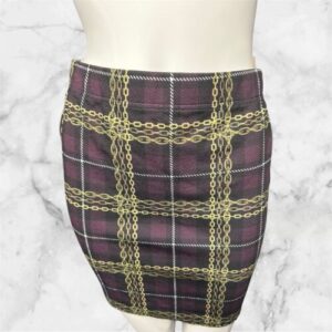 Rocco Fashion Purple Checked Bodycon Skirt Size 8