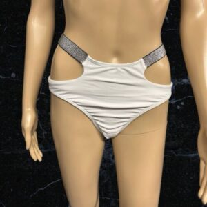 White/ Silver Bikini Bottoms Size S ( Uk 8 )