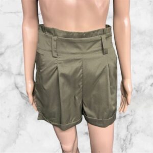 Khaki Paperbag Smart Shorts Size S ( Uk 10 )