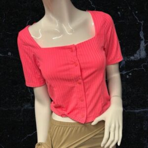 Select Fluorescent Square Neck Ribbed Size 12