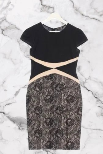 Miusol Black & Nude Lace Bodycon Dress Size 12/14 - Variedby Miusol Black & Nude Lace Bodycon Dress Size 12/14 - Variedby