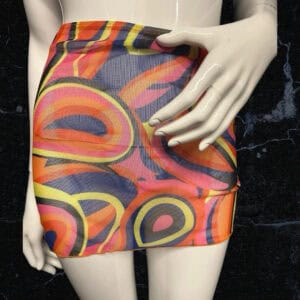 Multi Pattern Cover Up Mesh Skirt Size M ( Up To Uk 14 )