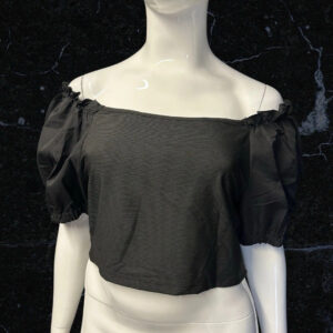 Shein Off The Shoulder Black Cropped Top Size 4XL ( Uk 24 )
