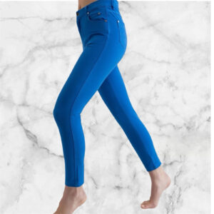 Marble Royal Blue Four Way Stretch Crop Jeans Size 20