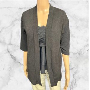 Everyday Black Buttonless Half Sleeve Cardigan One Size ( Up To Uk 16 )