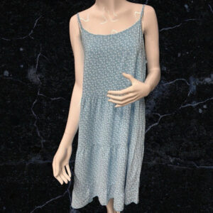 Blue Ditsy Spaghetti Strap Summer Dress Size 8