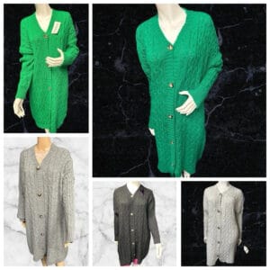 J5 Fashion/ Italy Moda Cable Knit Long Cardigan One Size