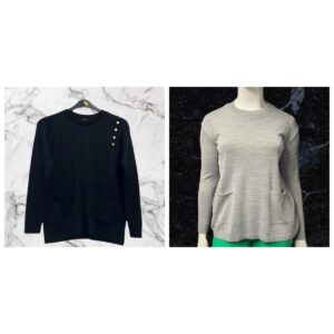 Pout Plain Shoulder Accent Front Pockets Jumper One Size