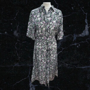 JDY Barbara 2/4 Midi Black Sea spray Shirt Dress Size XS ( Uk 4 )