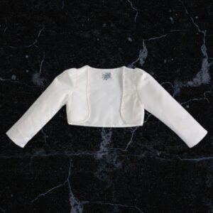 Cinda Ivory Satin Beaded Bolero Size 34 ( Uk 8 )