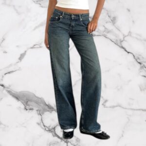 Motel Bright Blue Parallel Low Rise Jeans W26/ L32 Size Uk 8
