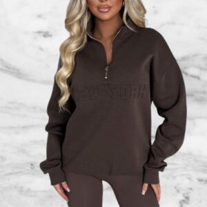 Pink Boutique Chocolate New York Embossed Sweatshirt Size 10