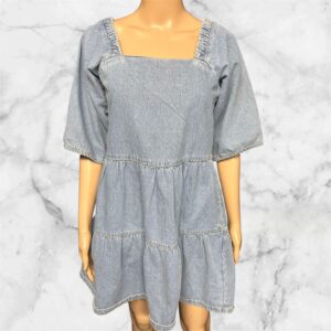 Primark Denim Squareneck Short Dress Size 6
